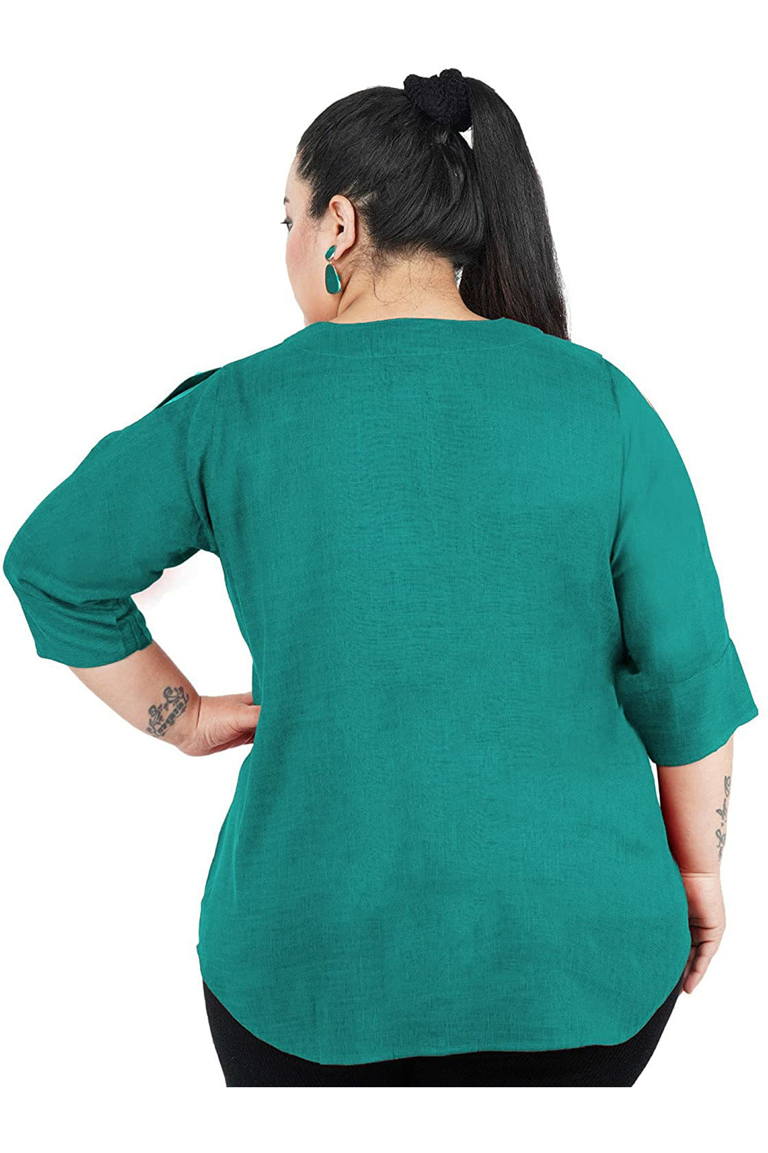Women's Plus Sizes Rayon Cotton Tunic Shirt