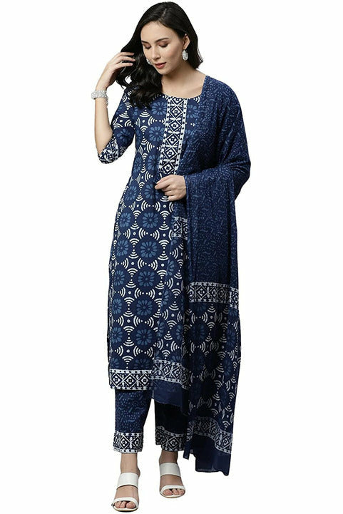 Buy online Indigo Kurta Palazzo Set from ethnic wear for Women by  Jaipurkurti for ₹1629 at 41% off | 2024 Limeroad.com