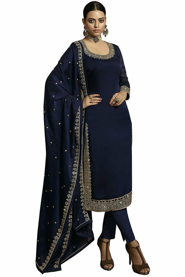 Women's Silk Straight Salwar Suit